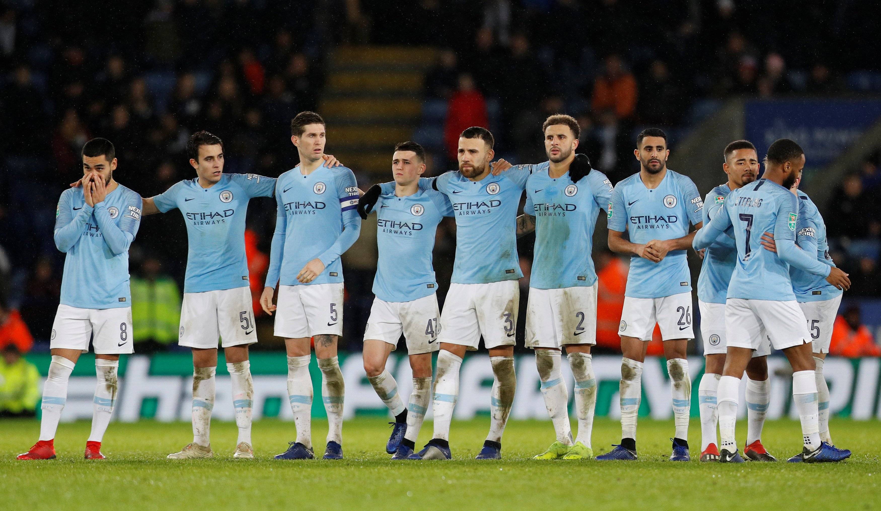 -曼城球员备战下一场足球比赛